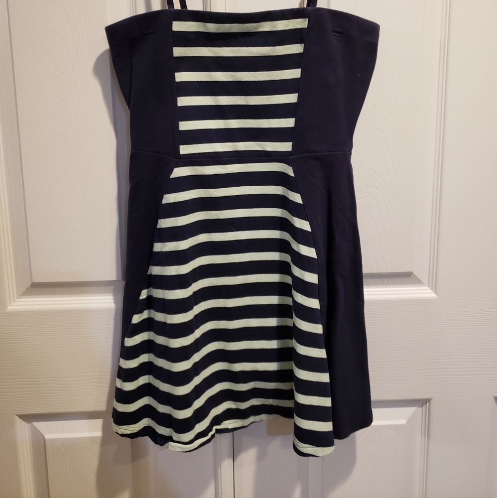 Navy and cream dress